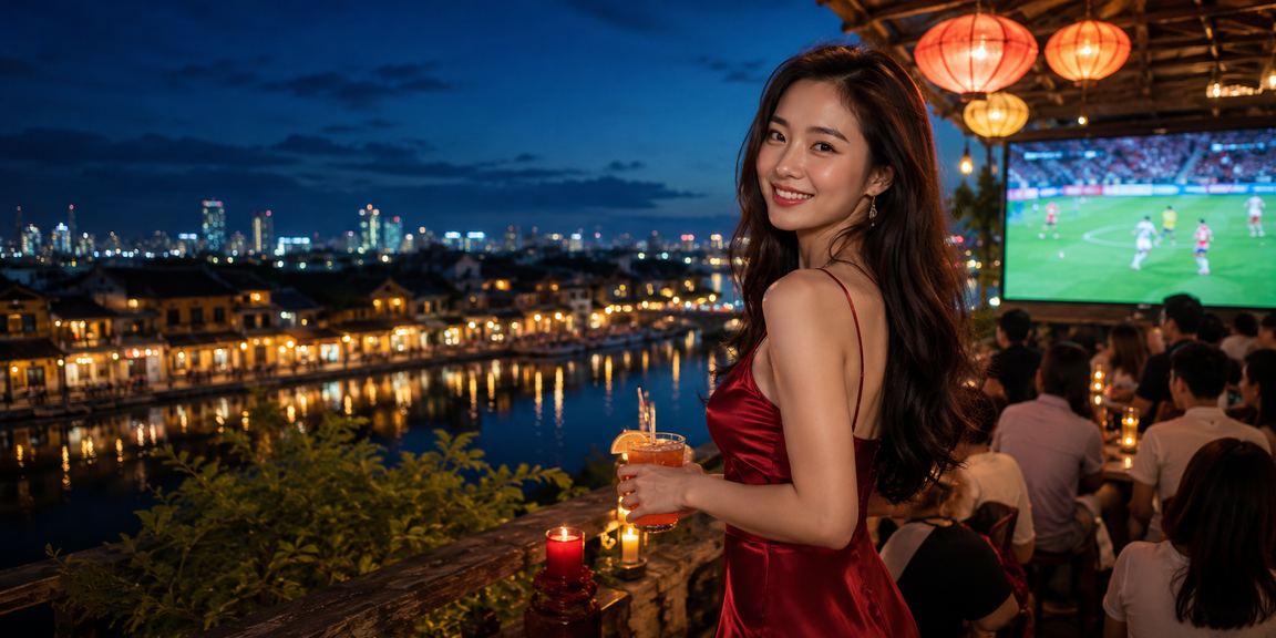 Người hâm mộ bóng đá Hội An theo dõi kèo cược bên ly cà phê buổi sáng